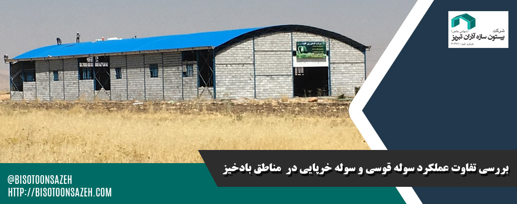 بررسی تفاوت عملکرد سوله قوسی و سوله خرپایی در  مناطق بادخیز